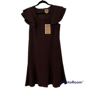 NWT NUE By SHANI Brown Dress 12